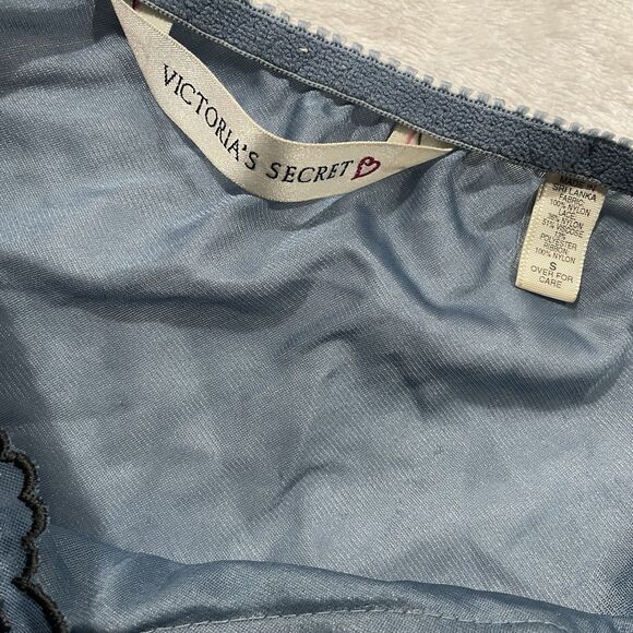 Vintage Victoria’s Secret Women’s Size S Blue Sheer Floral Embroidered Lingerie - Picture 2 of 6